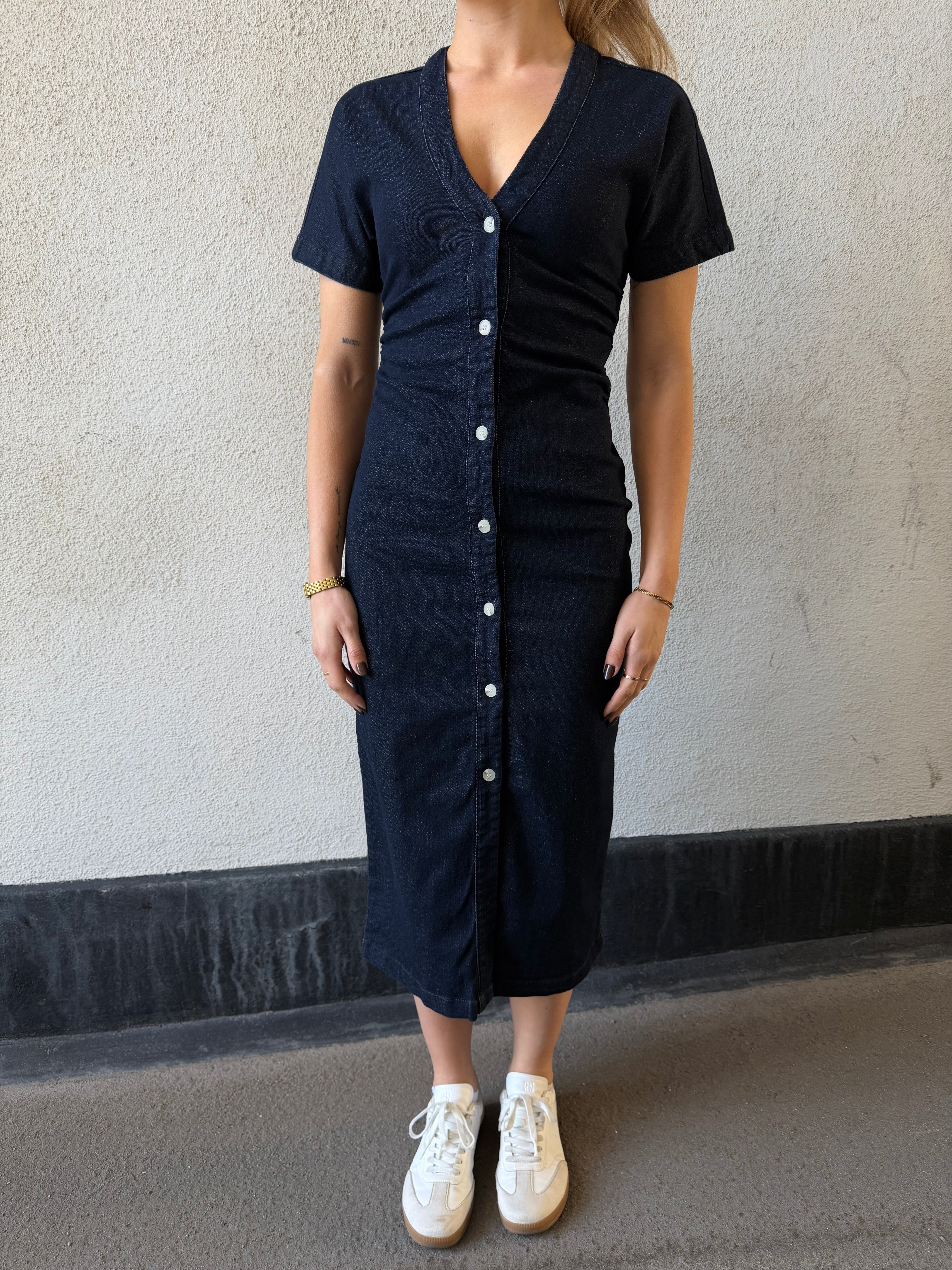 VMSANNI Long Dress - Dark Blue Denim